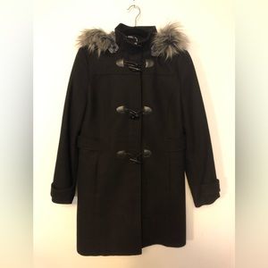 Women’s Nautica Black Wool Blend Coat in size Large.